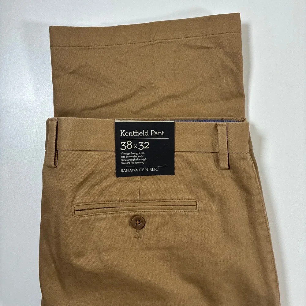 NEW Banana Republic Kentfield Pant 38x32 Brown Vintage Straight Fit Chino